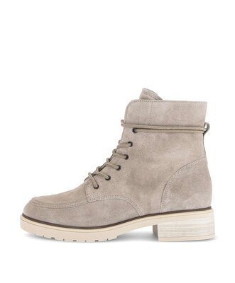 Schnürstiefelette beige