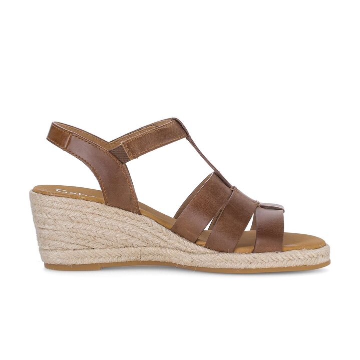 Sandaleno met sleehak bruin #1