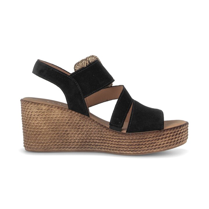 Keilsandalette schwarz #1