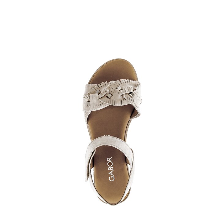 Sandalo con plateau beige #5