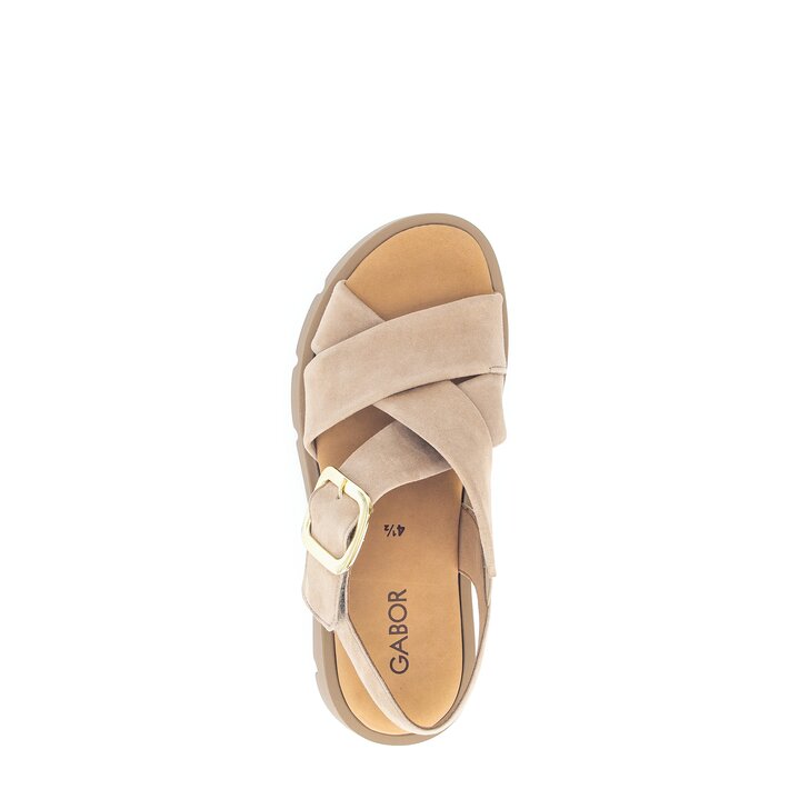Sandalo con plateau beige #5
