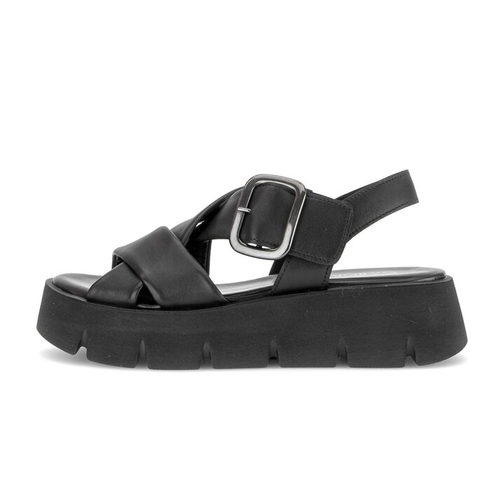 Sandalo con plateau nero #0