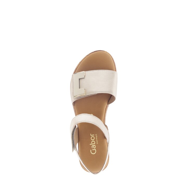Sandale met plateauzool beige #5