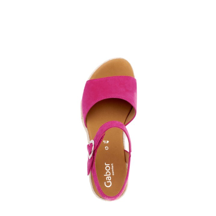 Sandales compensées fuchsia #5